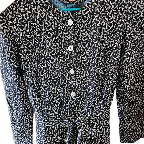 Molly Malloy Vintage Romper 80s 90s Floral Black White Jumpsuit - Picture 3 of 16